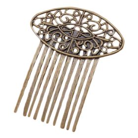 3 Pcs Retro Bronze 10 Teeth Side Comb Hair Clip Comb Flower Vine Cirrus Metal Hairpin Decorative Comb Hair Pin