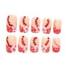 Artificial False Nail Tips Wedding Fake Nails Party Nails with Beads - 2 Box