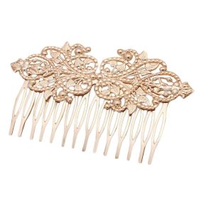 2 Pcs Vintage Metal 14 Teeth Side Comb Flower Vine Cirrus Hairpin Decorative Comb, KC Gold Hair Pin