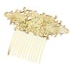 2 Pcs Retro 13 Teeth Hair Side Comb Alloy Metal Bridal Wedding Veil Comb Headpiece Hair Accessory, Golden Hair Pin