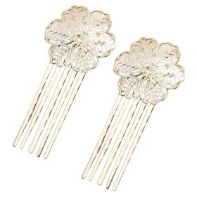 5 Pcs Hair Comb Metal Hair Clip Flower 5 Teeth Side Comb Decorative Comb, KC Gold Hair Pin