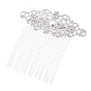 2 Pcs Silver Carved Flower Vines Traditional Hairpin Decorative Hair Combs DIY Bridal Hair Accessories Hair Pin