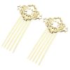 5 Pcs Chinese Style 5 Teeth Hair Combs Pins Golden Metal Side Combs DIY Hairpins Updo Accessory Hair Pin