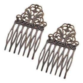 5 Pcs Retro Bronze Metal Side Comb Chinese Style Hairpin Topknot Hair Clip Bridal Hair Accessories Hair Pin