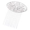 3 Pcs Silver Tone 10 Teeth Side Comb Hair Clip Comb Flower Vine Cirrus Metal Hairpin Decorative Comb Hair Pin