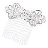 3 Pcs Silver Tone Metal Side Comb Chinese Style Wedding Veil Hair Clip Comb Flower Vine Cirrus Hanfu Decorative Hairpin