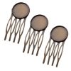 10 Pcs Retro Bronze 4 Teeth Side Comb Metal Hairpin DIY Artcraft Project Decorative Comb Hair Pin