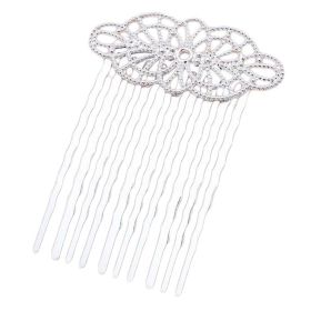 5 Pcs Silver Tone Metal Side Comb Chinese Style Wedding Veil Hair Clip Comb Hanfu Decorative Hairpin