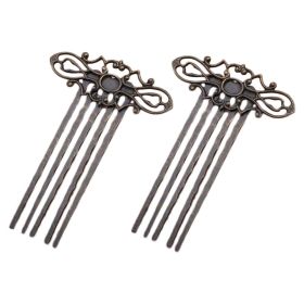 5 Pcs Retro Bronze Metal Side Comb Traditional Han Chinese Dress Hairpin Decorative Bridal Hair Accessories Hair Pin