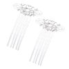 5 Pcs Metal Side Comb Traditional Han Chinese Dress Hairpin Decorative Bridal Hair Accessories, Silver Hair Pin