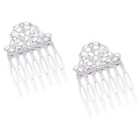 5 Pcs Silver Metal Side Comb Chinese Style Hairpin Topknot Hair Clip Bridal Hair Accessories Hair Pin