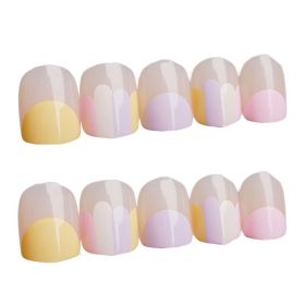 Nail Art Pink Mauve Short Round Artificial False Nail Tips Fake Nails Decoration