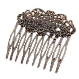 3 Pcs Retro Bronze 10 Teeth Side Comb Metal Hair Clip Hair Comb Flower Vine Cirrus Decorative Comb Hair Pin