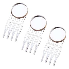 10 Pcs Silver Tone 4 Teeth Side Comb Metal Hairpin DIY Artcraft Project Decorative Comb Hair Pin