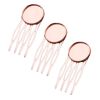 10 Pcs Rose Gold 4 Teeth Side Comb Metal Hairpin DIY Artcraft Project Decorative Comb Hair Pin