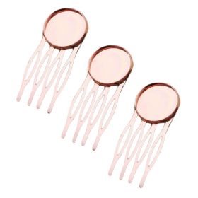 10 Pcs Rose Gold 4 Teeth Side Comb Metal Hairpin DIY Artcraft Project Decorative Comb Hair Pin