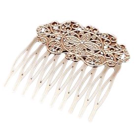 3 Pcs 10 Teeth Side Comb Hair Comb Metal Hair Clip Flower Vine Cirrus Decorative Comb, KC Gold Hair Pin