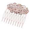 3 Pcs Rose Gold 10 Teeth Side Comb Metal Hair Clip Hair Comb Flower Vine Cirrus Decorative Comb Hair Pin