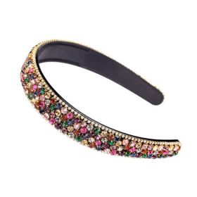 Hair Accessory Bling Bling Rhinestone Hair Hoop Headband Beaded Hairband Wide