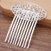 3 Pcs Silver Tone 10 Teeth Side Comb Hair Clip Comb Flower Vine Cirrus Metal Hairpin Decorative Comb Hair Pin