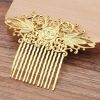 2 Pcs Retro 13 Teeth Hair Side Comb Alloy Metal Bridal Wedding Veil Comb Headpiece Hair Accessory, Golden Hair Pin