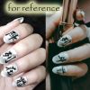 Chinese Character Grey/White False Fingernails Artificial Nails Decor Nails Tips