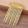 5 Pcs Golden Metal Side Comb Chinese Style Wedding Veil Hair Clip Comb Hanfu Decorative Hairpin