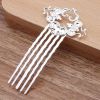 5 Pcs Chinese Style 5 Teeth Hair Combs Pins Silver Metal Side Combs DIY Hairpins Updo Accessory Hair Pin