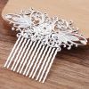 2 Pcs Retro 13 Teeth Hair Side Comb Alloy Metal Bridal Wedding Veil Comb Headpiece Hair Accessory, Silver Hair Pin