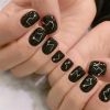 Constellation - Black Short False Fingernails Artificial Nails Decor Nails Tips