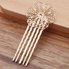 5 Pcs Hair Comb Metal Hair Clip Flower 5 Teeth Side Comb Decorative Comb, KC Gold Hair Pin