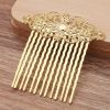 2 Pcs Gold Carved Flower Vines Chinese Style Hairpin Decorative Hair Combs DIY Bridal Hair Accessories Hair Pin