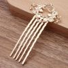 5 Pcs Chinese Style 5 Teeth Hair Combs Pins Metal Side Combs DIY Hairpins Updo Accessory, KC Gold Hair Pin