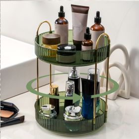 360¬∞ Rotating Makeup Organizer - DIY Adjustable Carousel Spinning Holder Rack - Large Capacity Cosmetic Storage Box (Color: Green, size: 1 Story)