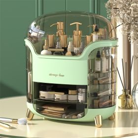 High-quality Desktop Cosmetics Storage Box Dustproof And Waterproof Makeup Storage Box Bathroom Jewelry Multi-scene Lipstick Face Mask Makeup Brush St (Style: Light Green)