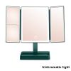 Rechargeable Foldable Makeup Mirror With LED Light 360¬∞ Adjust Wireless 1-3X Magnifying 3 Tone Light Desktop Vanity Table Mirror