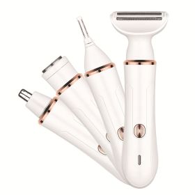 Electric Razor Shaver Trimmer for Women Painless Body Razors and Facial Hair Remover (Color: Pearl White)