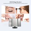 Makeup Mirror Vanity Mirror With Lights 2X 3X Magnification Lighted Makeup Mirror Touch Control Trifold Makeup Mirror Dual Power Supply Portable LED M