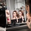 Makeup Mirror Vanity Mirror With Lights 2X 3X Magnification Lighted Makeup Mirror Touch Control Trifold Makeup Mirror Dual Power Supply Portable LED M